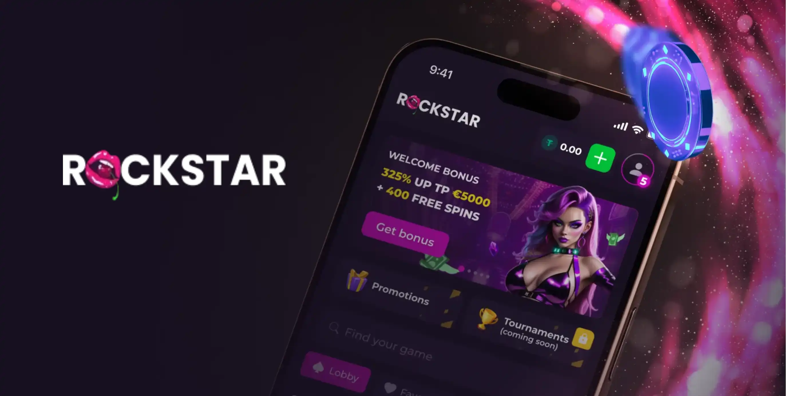 Capture d'écran de l'app Rockstar Casino